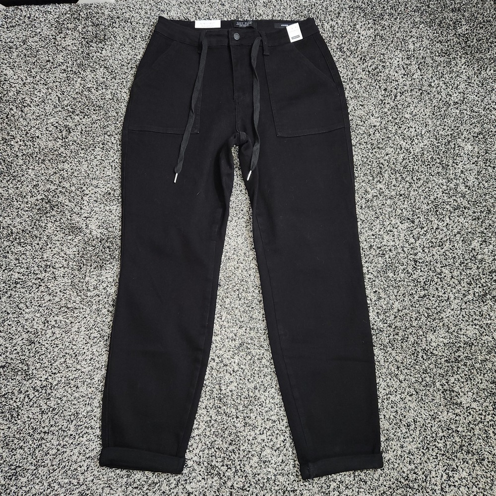 Judy Blue Black Double Cuff Jogger Pants Drawstring High Rise Size 11/30 Nwt - Picture 2 of 9